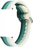 HUMBLE Silicone Multicolor 19mm Replacement Band Strap with Metal Buckle Compatible with Noise Colorfit Pro 2 , Storm Smart Watch & Watches with 19mm Lug Size (White Green Rainbow)