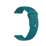 HUMBLE Soft Silicone 19mm Smartwatch Strap Metal Button Compatible with Noise Colorfit Pro 2/Oxy/Pulse/Beat, Boat Storm Smart Watch & Watches with 19mm Lugs(Teal Green)