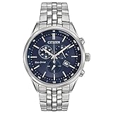 Citizen Men's Eco-Drive Corso Classic Watch in Stainless Steel, Blue Dial (Model: AT2141-52L)