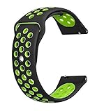 HUMBLE® Silicone 19mm Replacement Band Strap with Metal Button Compatible with Noise Colorfit Pro 2 , Storm Smart Watch & Watches with 19mm Lugs (Black & Green)