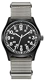 Gosasa Unisex Military Watches Sport Textile Nylon Strap Stylish Men Watch Luminous Fashion Watches Analog Display Quartz Waterproof Casual Wristwatch (R-Grey)