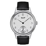 Tissot Men's Heritage 316L Stainless Steel case Swiss Mechanical Watch with Leather Strap, Black, 20 (Model: T1194051603700)