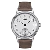 Tissot Men's Heritage 316L Stainless Steel case Swiss Mechanical Watch with Leather Strap, Brown, 20 (Model: T1194051603701)