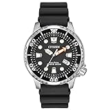Citizen Eco-Drive Promaster Diver Quartz Men's Watch, Stainless Steel with Polyurethane strap, Black (Model: BN0150-28E)