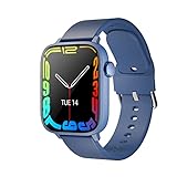 Men Smart Watch, 1.95'' Full Touch Answer/Make Call Android Smartwatch for Men Fitness Tracker with Sleep Health Monitor Calorie Step Counter Fitness Watch Compatible Android iOS (Blue)