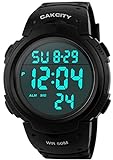 CakCity Mens Digital Sports Watch LED Screen Large Face Military Watches for Men Waterproof Stopwatch Alarm Simple Army Watch