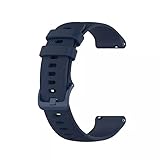 HUMBLE Soft Silicone 19mm Smartwatch Strap Metal Buckle Compatible with Noise Colorfit Pro 2/Oxy/Pulse/Beat, Boat Storm Smart Watch & Watches with 19mm Lugs(Navy Blue)(Strap Size-Medium)