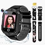 FBA- Kids Smart Watch with SIM Card, Smart Watch for Kid,4G Kids GPS Tracker Watch,Call Video & Voice Chat,Camera and SOS Pedometer Kids Cell Phone Watch Birthday Gifts for 3-15 Boy(73-Black)