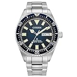 Citizen Men's Promaster Dive Automatic 3 Hand Silver Stainless Steel Watch with Blue Gradient Dial, ISO Certified (Model: NY0129-58L)