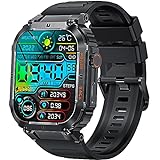 Military Smart Watches for Men (Answer/Make Call), 1.96' HD Outdoor Tactical Rugged Smart Watch, Fitness Sports Activity Tracker Watch with Heart Rate SpO2 Monitor Compatible with iPhone Android phone