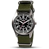 Infantry Black Military Watches for Men Tactical Wrist Watch Outdoor Sport Field Analog Work Army Wristwatch Men's Green Nylon Band by MDC