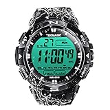 TEKMAGIC 10 ATM Digital Submersible Diving Watch 100m Water Resistant Swimming Sport Wristwatch Luminous LCD Screen with Stopwatch Alarm Function