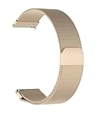Meyaar Stainless Steel Mesh Bracelet Band Only Compatible With boAt Xtend Smartwatch (Watch Not Included) (Size : M/L), Retro Gold, One Size, Retro