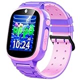 Smart Watch for Kids, Kids Watch Gift for 4-12 Year Old Boys Girls Toys for Kids Watches for Kids with 1.44' Touchscreen 20 Puzzle Games Hd Camera Video Music Player Alarm Clock Calendaring (Purple)