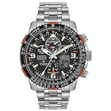 Citizen Men's Promaster Air Skyhawk Eco-Drive Pilot Watch, Atomic Timkeeping Technology, Chronograph, Power Reserve Indicator, Ana-digi Display, Luminous Hands and Markers, Anti-Reflective Crystal, Stainless/Black Dial
