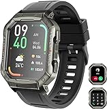 Smart Watch - Military Watches For Men, Bluetooth Calling Ip67 Waterproof Outdoor Tactical Smartwatch For Android And Iphone, 1.83'Hd Display Fitness Tracker, Watch W Heart Rate Blood Pressure Monitor