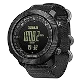 North Edge-Apache Men's Sport Watches for Outdoor Tactical Survival Adventure Hiking，EL Backlight，5ATM Waterproof，with Military Army Altimeter Barometer，Pedometer，Pacer，Digital Wrist Watch，Large Dial