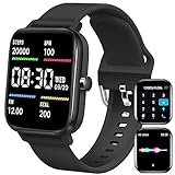 TOZDTO Smart Watch Fitness Tracker for Men Women with AI Voice, 1.85' IP68 Waterproof GPS Smartwatch with Text and Call, Fitness Sports Watch with 123 Sports for Android iPhone iOS (Black)
