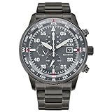 Citizen Men's Eco-Drive Sport Casual Brycen Weekender Chronograph Gray Stainless Steel Watch, 12/24 Hour Time, Date, Luminous Markers, 44mm