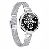 MJJLT Female 1.09' Touch Screen Smartwatch.IP68 Waterproof Fitness Trackers with Heart Rate Monitorfitness Watch Pedometer Stopwatch Smart Watch,Silver