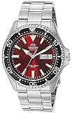 Orient Men's Kamasu Japanese-Automatic Diving Watch with Stainless-Steel Strap, Silver, 22 (Model: RA-AA0003R19A), Red - Metal Bracelet