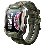 WskLinft Smart Wristwatch Health Monitoring Multifunctional Magnetic Charging Intelligent Digital Watch for Old Men Army Green