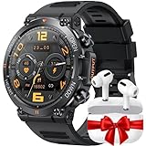 Nanoko [Gym Pack] Military Smart Watches for Men 1.39” Military Grade smartwatch Waterproof Fitness Watches with Bluetooth Smart Watch for Men iPhone Compatible Android Heart Rate Blood Pressure