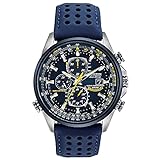 Citizen Men's Eco-Drive Sport Luxury World Chronograph Atomic Time Keeping Watch in Stainless Steel with Blue Polyurethane strap, Blue Dial (Model: AT8020-03L)
