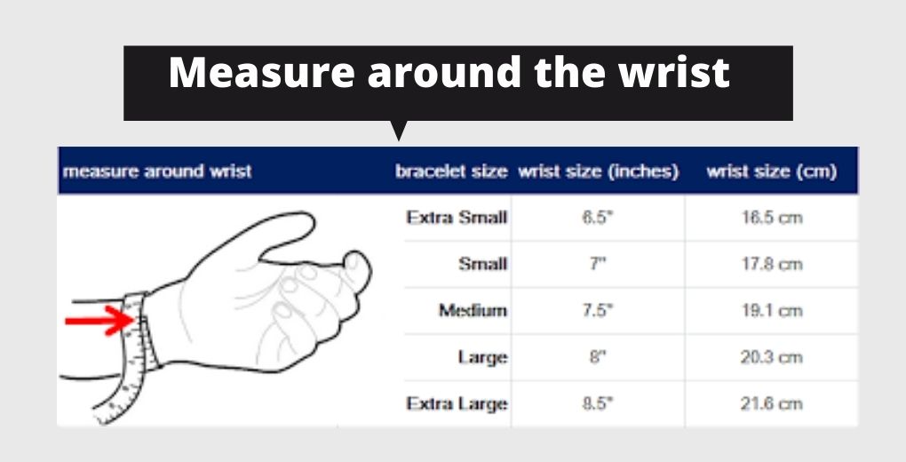 Measure around the wrist